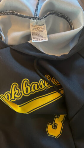 Custom Black Yellow Hoodie Design Your Own Baseball Pullover Sweatshirts photo review